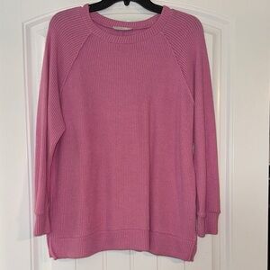 Zenana Outfitters Vibrant Pink Crew Neck Sweater